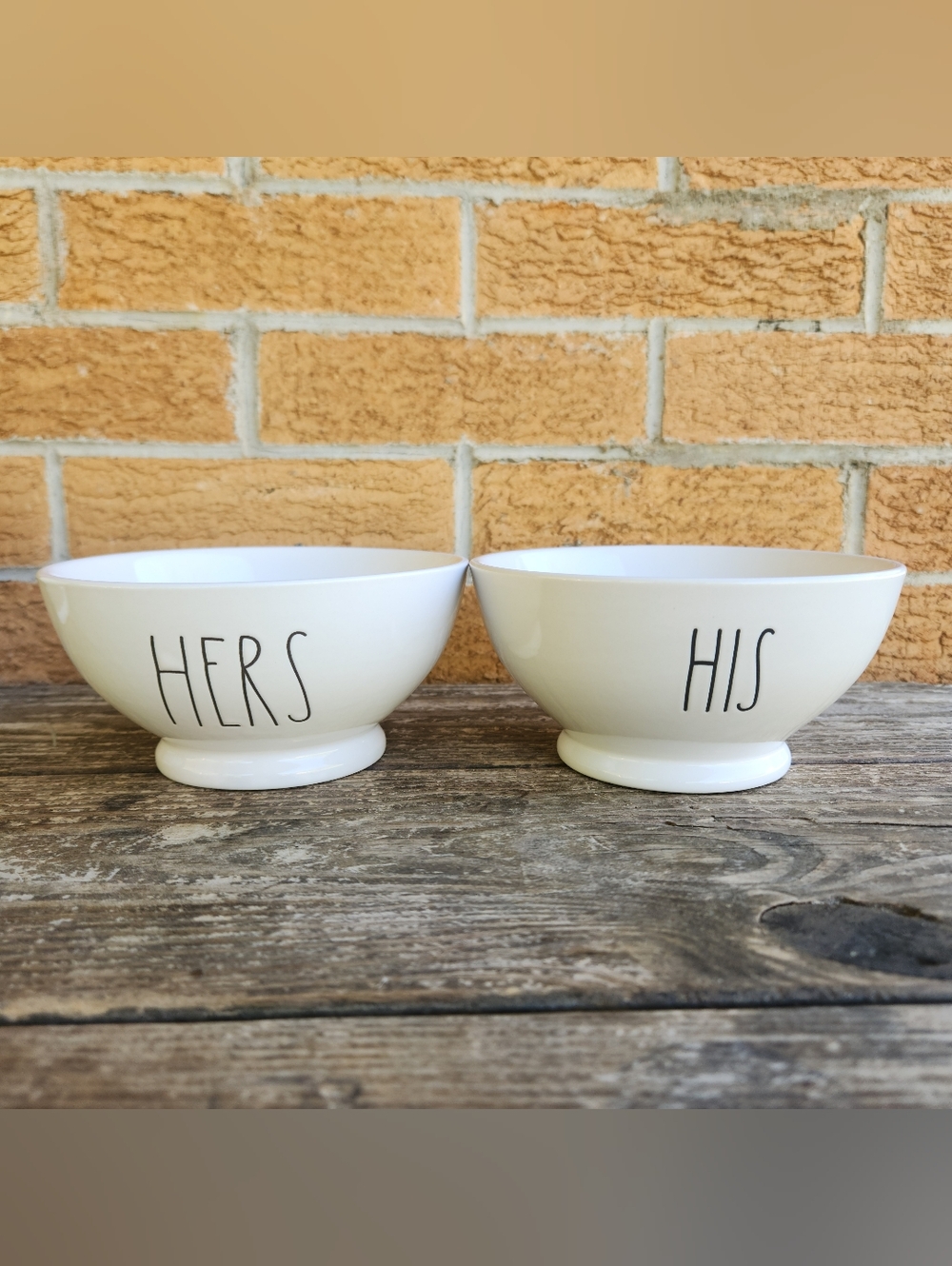Rae Dunn Bowls HERS And HID Set Of Two Rae Dunn Artisan Collection White